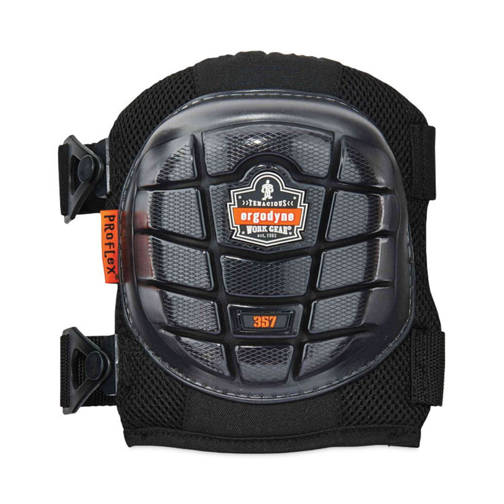 TENACIOUS HOLDINGS, INC. ergodyne® 18457 ProFlex 357 Lightweight Gel Knee Pads, Short Cap, Buckle Closure, One Size Fits Most, Black, Pair