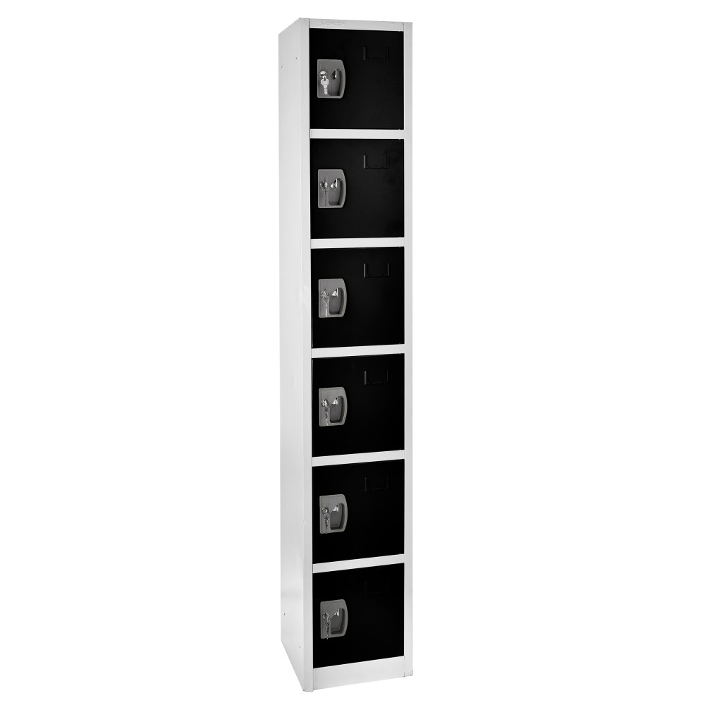ADIR CORP. ADI629-206-BLK Alpine 6-Tier Steel Locker, 72inH x 12inW x 12inD, Black