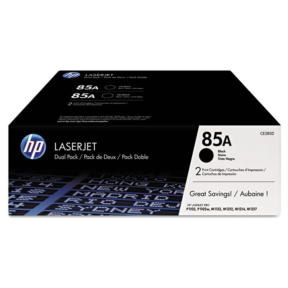 HEWLETT PACKARD SUPPLIES HP CE285AD HP 85A, (CE285D) 2-Pack Black Original LaserJet Toner Cartridges