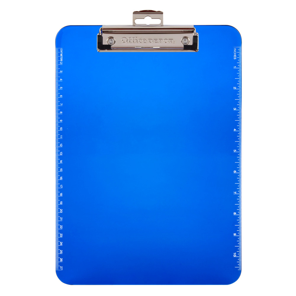 OFFICE DEPOT RW96031  Brand Plastic Clipboard, 9in x 12-1/2in, Blue