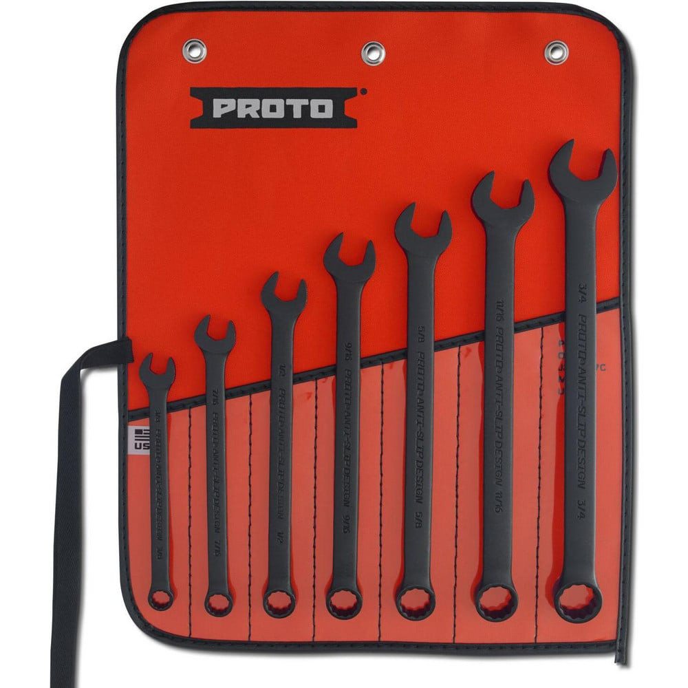 Proto J1200HBASD Combination Wrench Set: 7 Pc, Inch