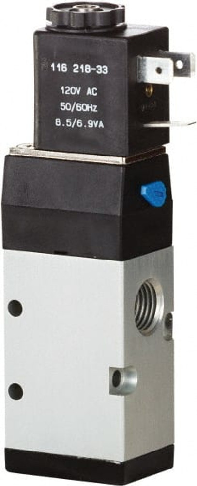 ARO/Ingersoll-Rand M252SS-120-A 1/4" Inlet x 1/4" Outlet, Single Solenoid Actuator, Spring Return, 2 Position, Body Ported Solenoid Air Valve