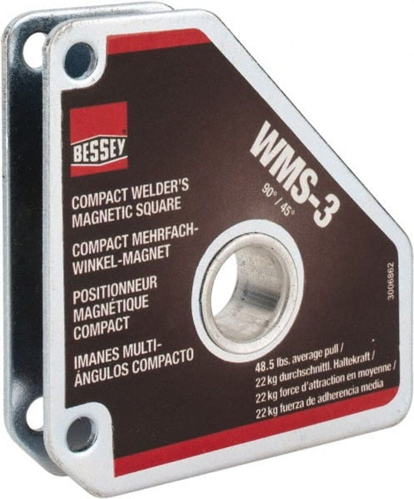 Bessey WMS-3 3-3/8" Wide x 5/8" Deep x 3-3/8" High Magnetic Welding & Fabrication Square