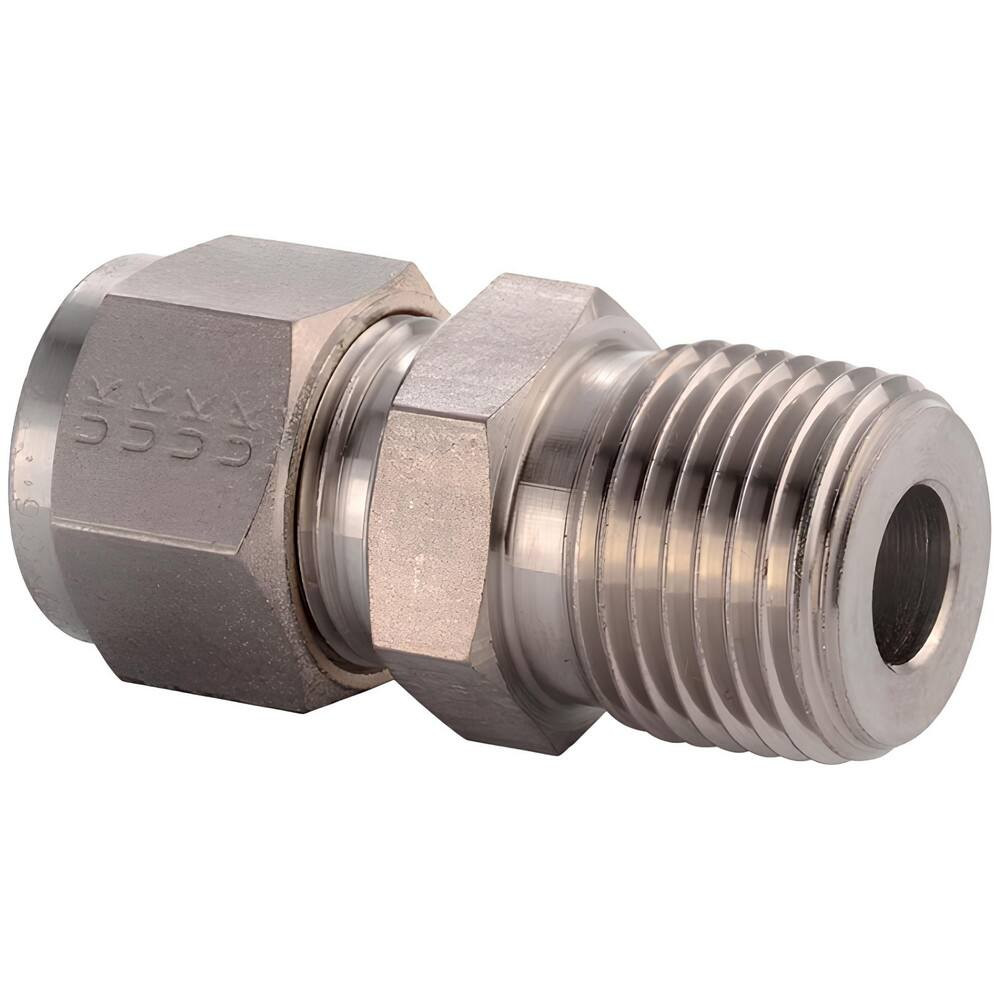 Parker 10MSC6N-316 Compression Tube Connector: 3/8-18" Thread, Compression x MNPT