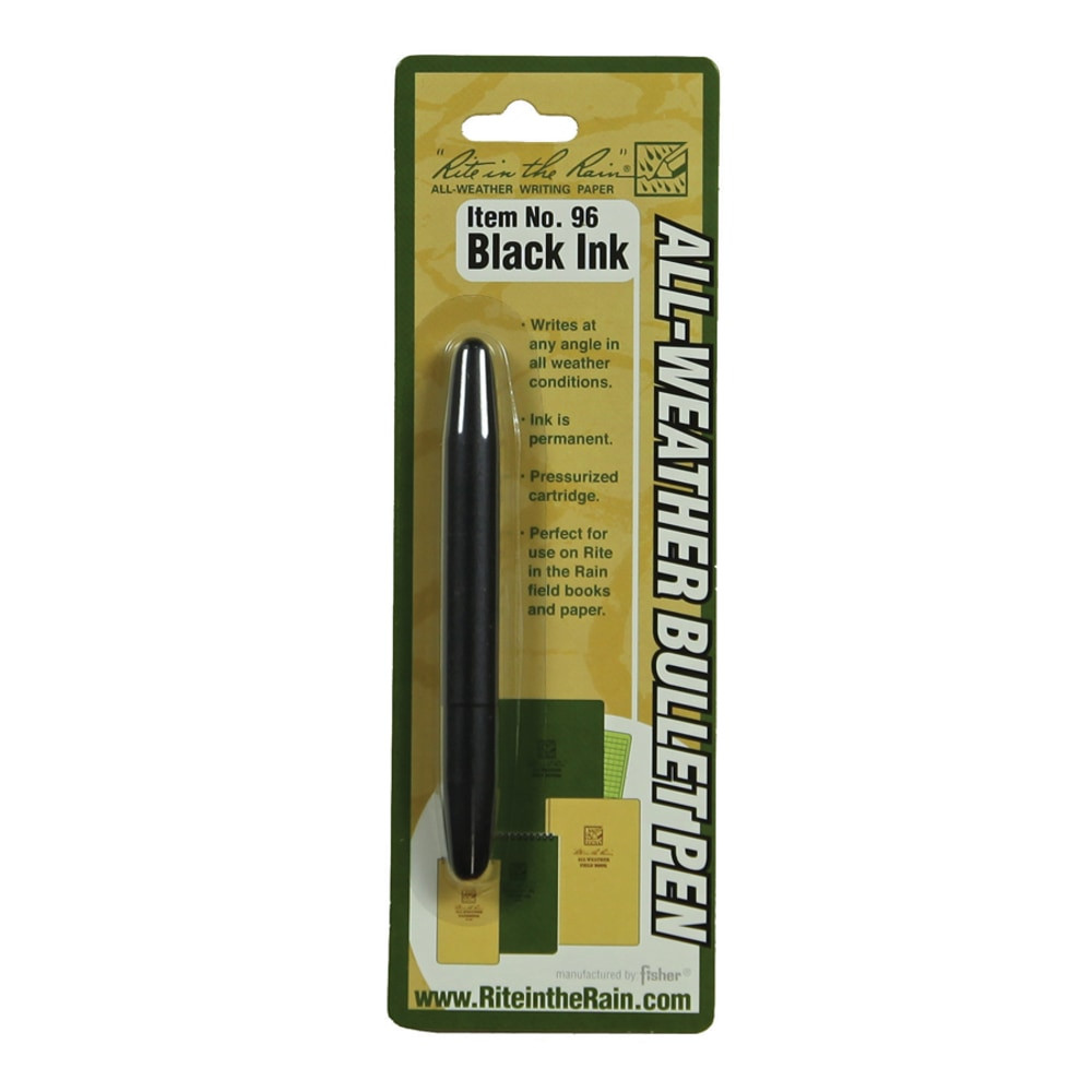 RITE IN THE RAIN 138000  All-Weather Tactical Pen, Bullet, Medium Point, Black Barrel, Black Ink