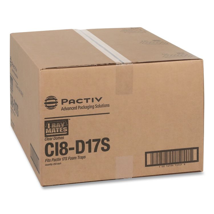PACTIV EVERGREEN CORPORATION 0CI8D17S0000 OPS Dome-Style Lid, 17S Deep Dome, 8.3 x 4.8 x 2.1, Clear, Plastic, 250/Carton