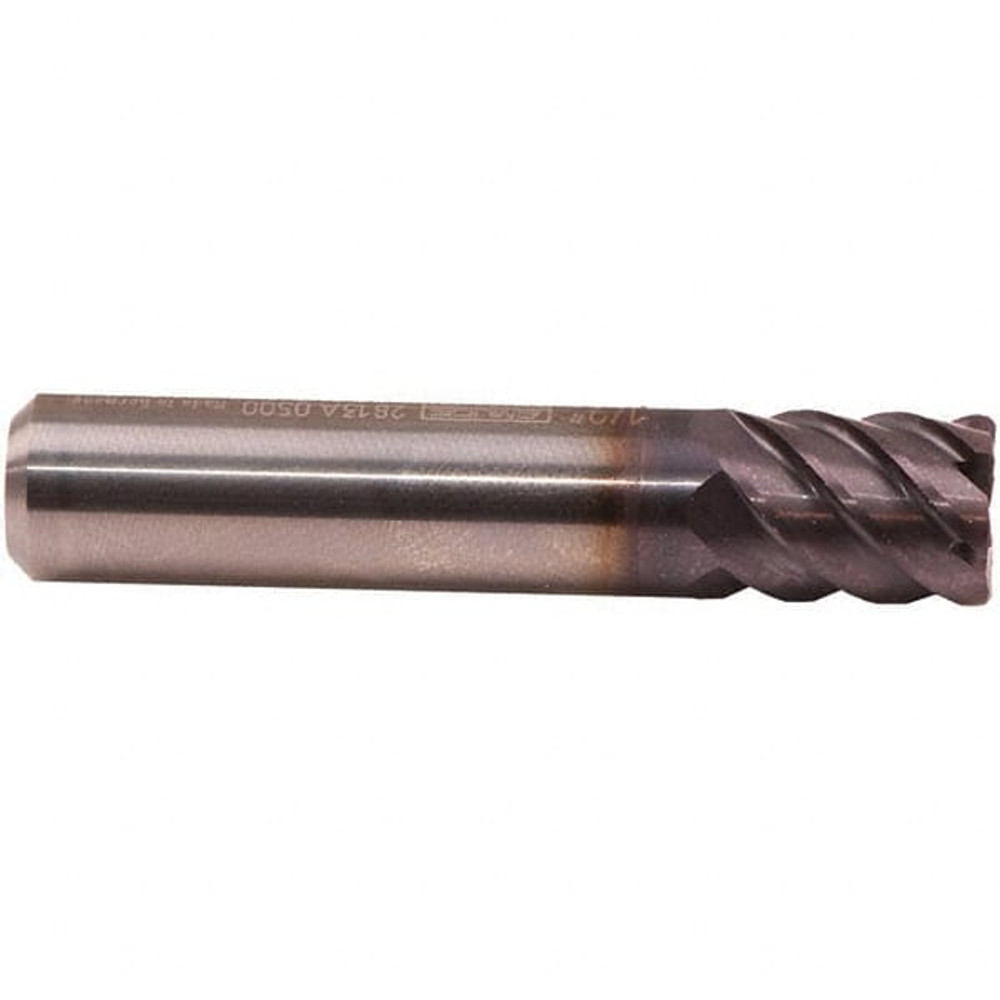 Emuge 2813A.0375 3/8" Diam 6-Flute 50° Solid Carbide 0.025" Corner Radius Square Roughing & Finishing End Mill