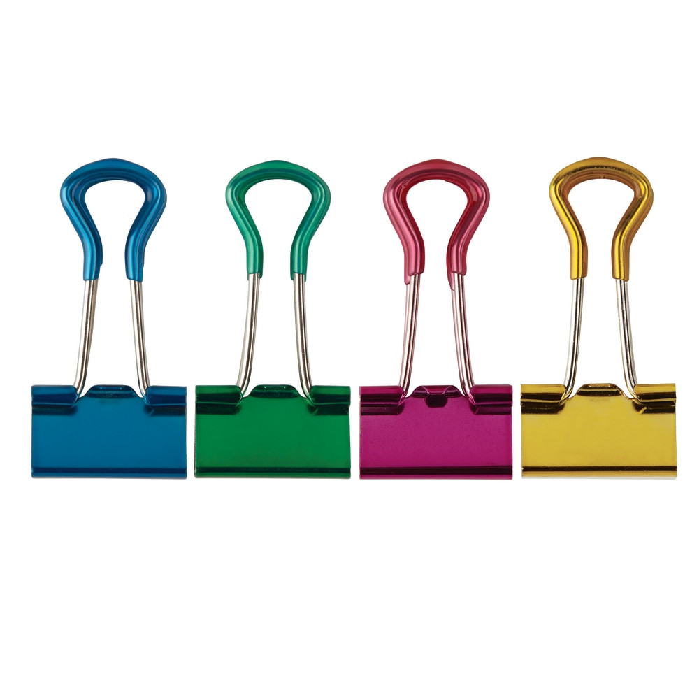 OFFICE DEPOT OM02124 OfficeMax Grip Binder Clips, Small, Assorted Colors, Pack Of 24