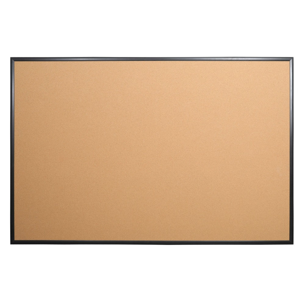 Ensure papers, flyers, memos and to-do lists are hung and easy to see with this Office Depot Brand Cork Bulletin Board. The cork provides the strength needed to hold your items when they are attached with pushpins. The sleek frame delivers a professional, organized appearance to your space.  Sturdy and strong cork bulletin board material. Provides a reliable hold on pushpins and tacks, so you can hang up important flyers, photos and documents.  Comes with mounting hardware.  Frame boasts a black finish for a sleek appearance.  Cork bulletin board measures 48in x 72in.  This product is heavy and/or oversized and may need more than one person to handle.