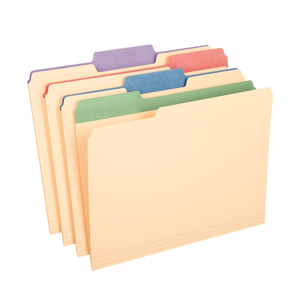 TOPS BRANDS Pendaflex 84101  Color Tab File Folders, 1/3 Cut, 8 1/2in x 11in, Letter Size, Assorted Colors, Box Of 50