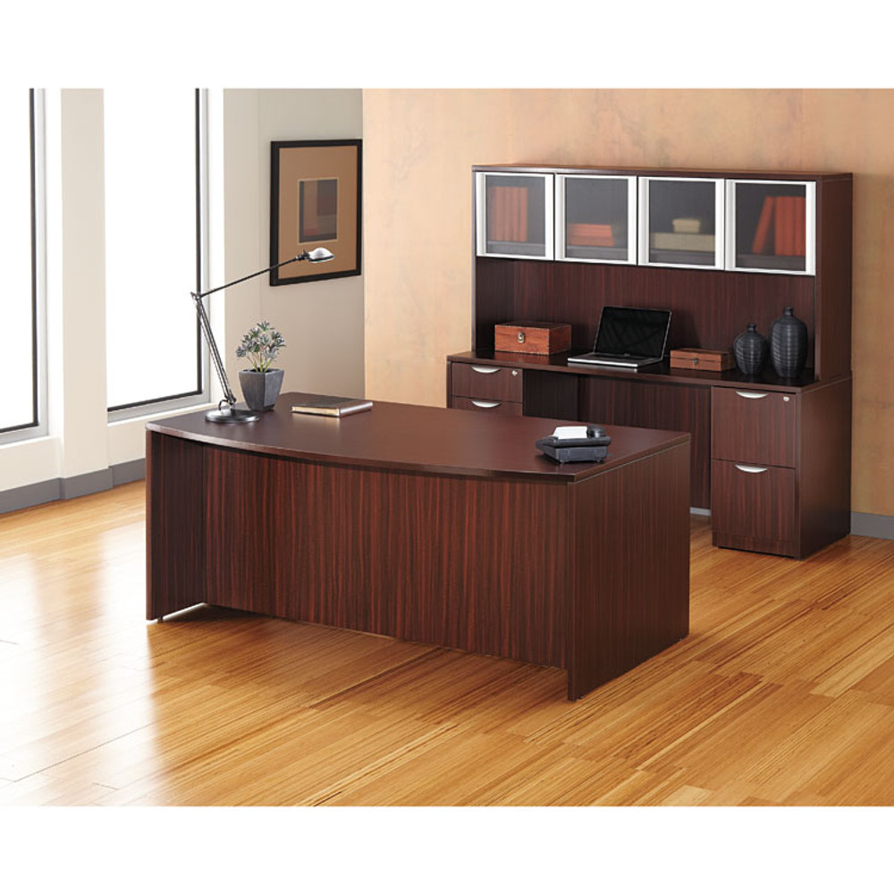ALERA VA22-7236MY Alera Valencia Series Bow Front Desk Shell, 71" x 41.38" x 29.63", Mahogany