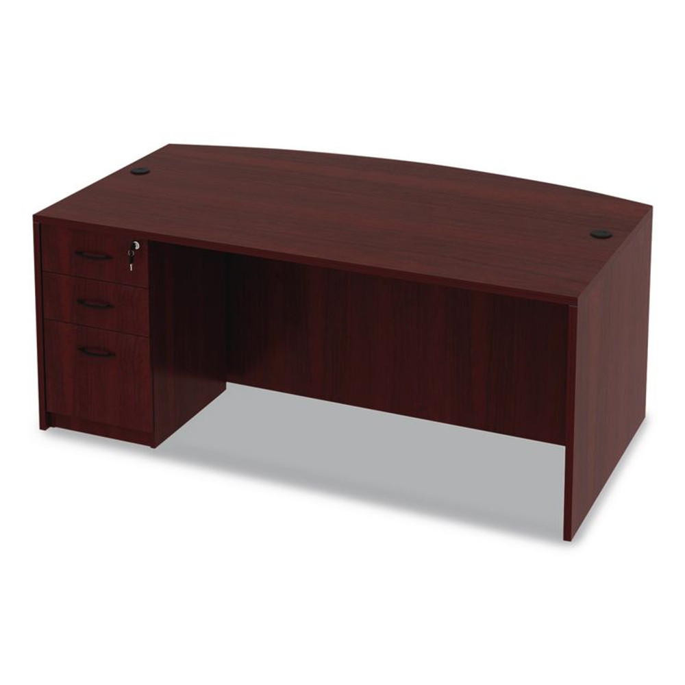 ALERA VA22-7236MY Alera Valencia Series Bow Front Desk Shell, 71" x 41.38" x 29.63", Mahogany