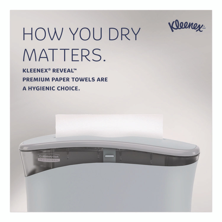KIMBERLY-CLARK PROFESSIONAL Kleenex® 46321 Reveal Multi-Fold Towels, 2-Ply, 8 x 9.4, White, 16/Carton