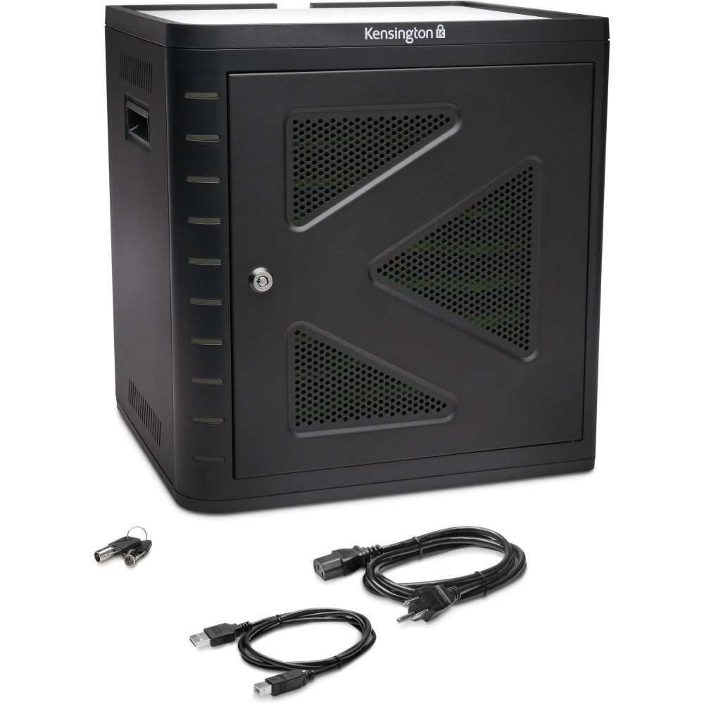 ACCO BRANDS USA, LLC K67862AM Kensington Charge & Sync Cabinet, Universal Tablet - Tabletop - Black