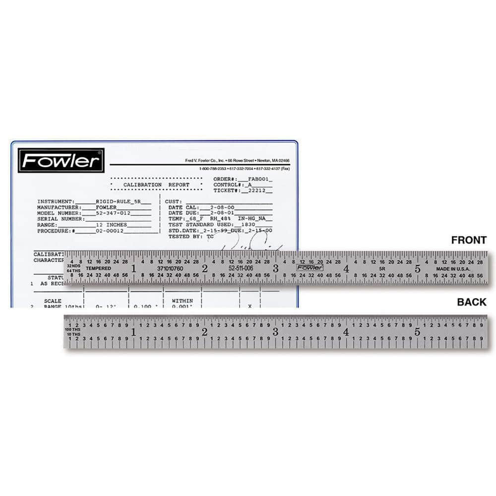 Fowler 52-511-006 Steel Rule: 6" OAL, 5R Graduation, Flexible