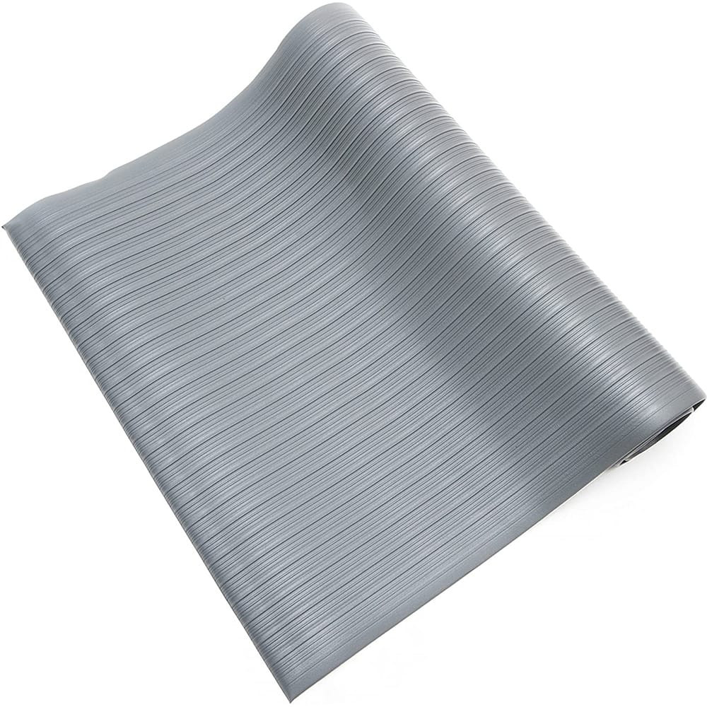 Bertech AFRB38-3X5GRBEV Anti-Fatigue Mat: 5' Length, 3' Wide, 3/8" Thick, Vinyl, Beveled Edge, Light-Duty