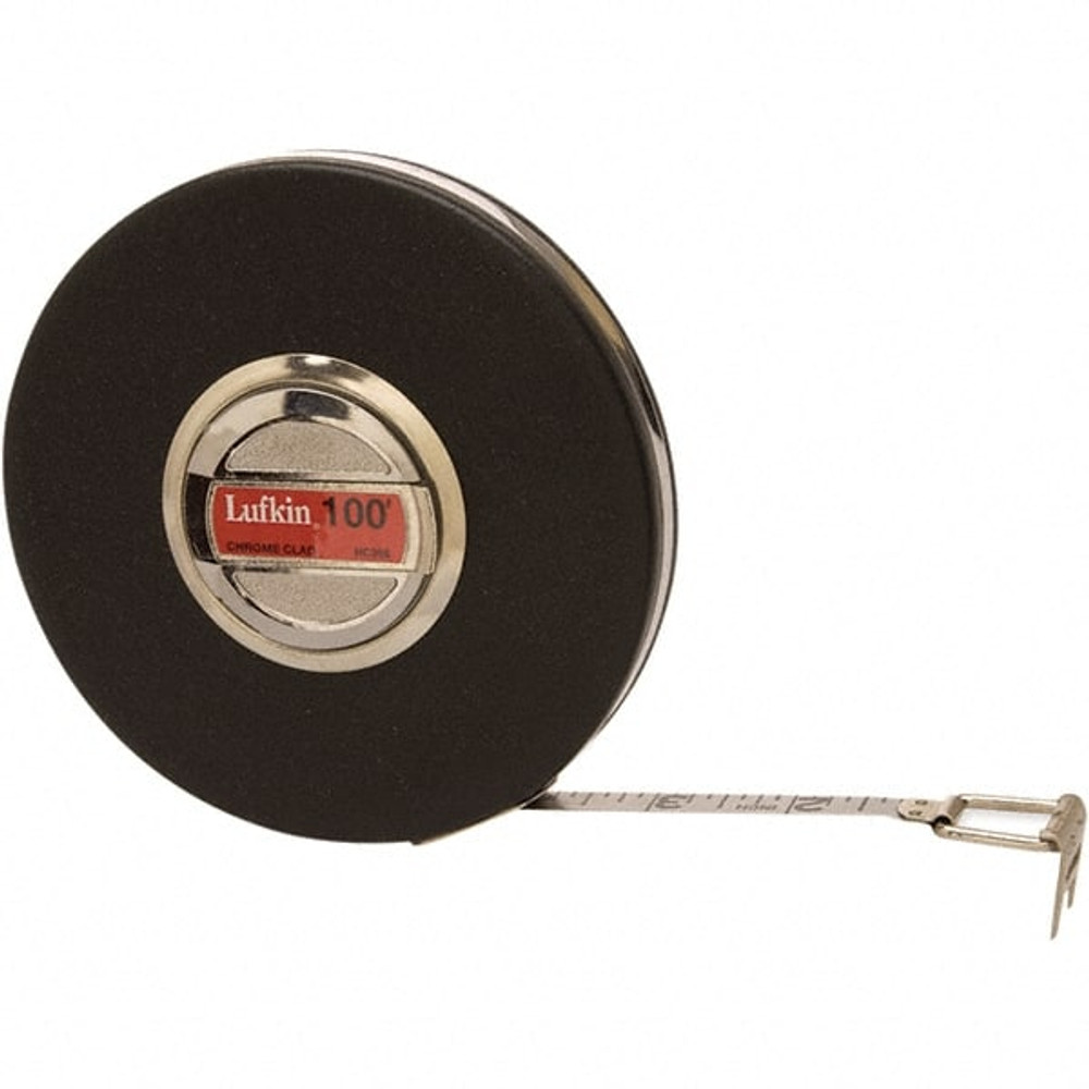 Lufkin HC256N Tape Measure: 100' Long, 3/8" Width, Silver Blade