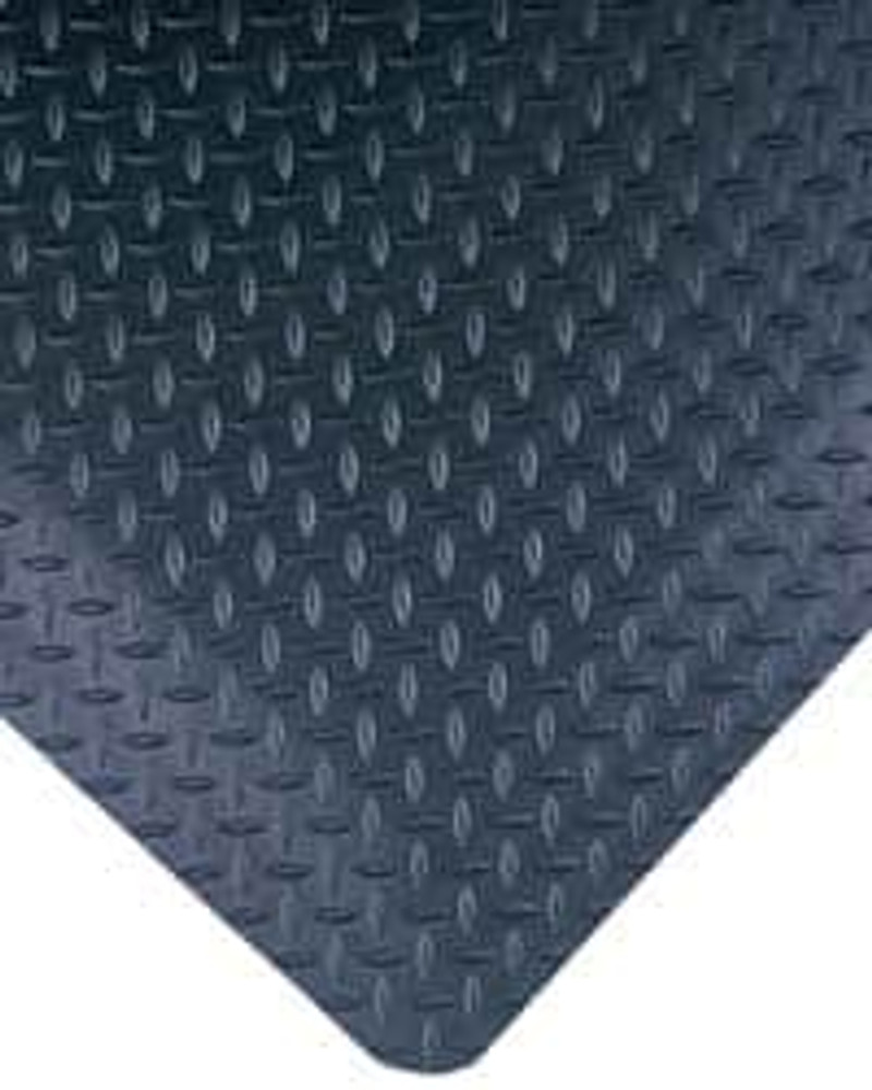 Wearwell 415.916X3X20BK Anti-Fatigue Mat: 240" Length, 36" Wide, 9/16" Thick, Vinyl, Beveled Edge, Heavy-Duty