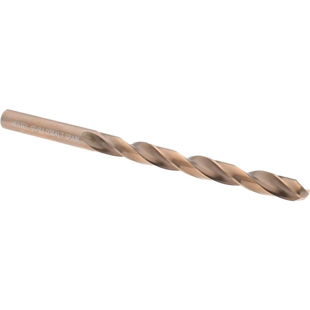 Hertel 41998 Jobber Length Drill Bit: 17/64" Dia, 135 °, Cobalt