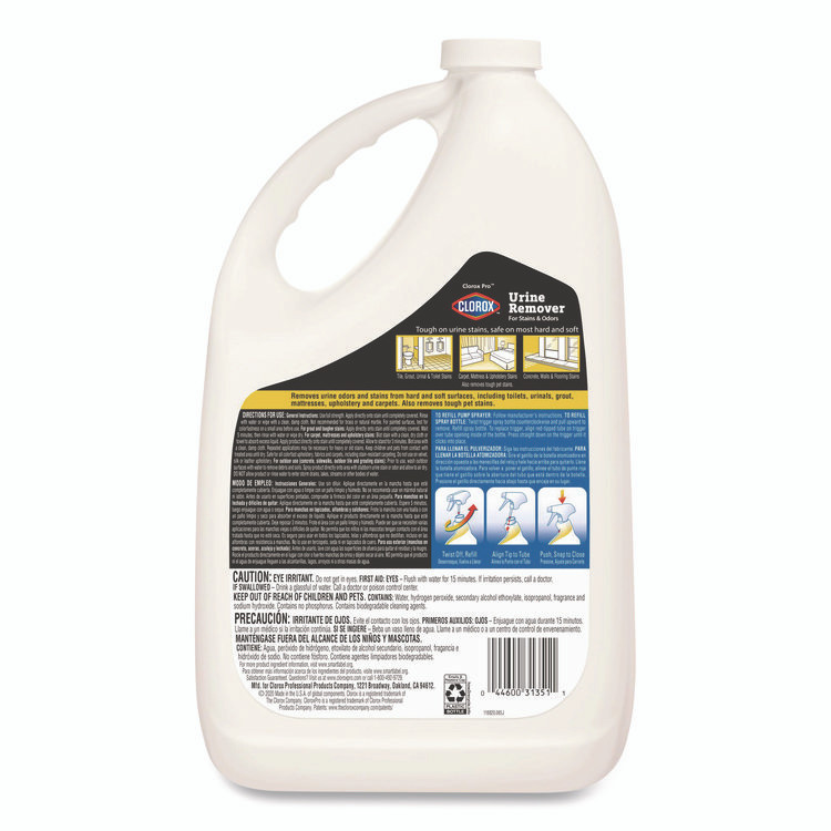 CLOROX SALES CO. 31351EA CloroxPro Urine Remover for Stains and Odors, 128 oz Refill Bottle