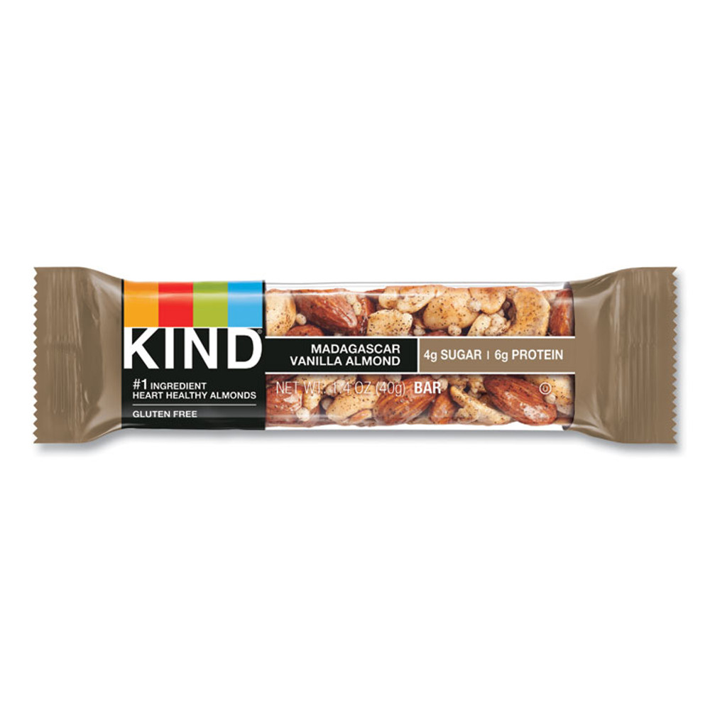 KIND LLC 17850 Nuts and Spices Bar, Madagascar Vanilla Almond, 1.4 oz, 12/Box