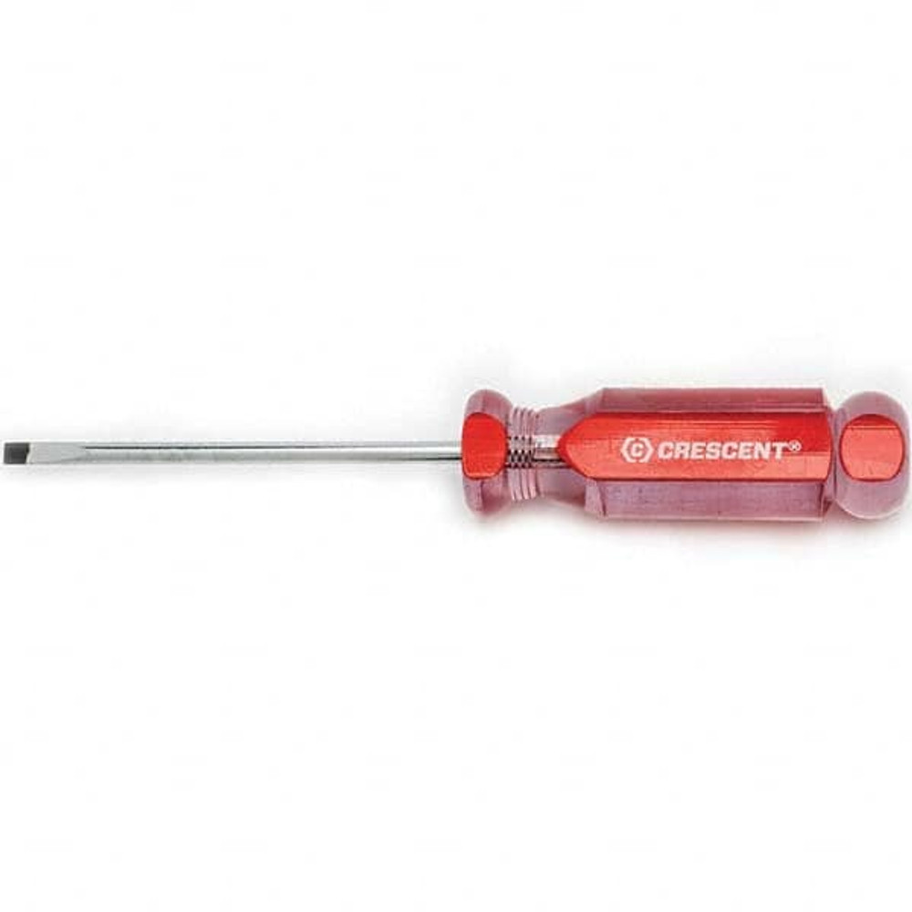 Crescent CS316R4 Slotted Screwdriver: 3/16" Width, 7-13/16" OAL, 4" Blade Length