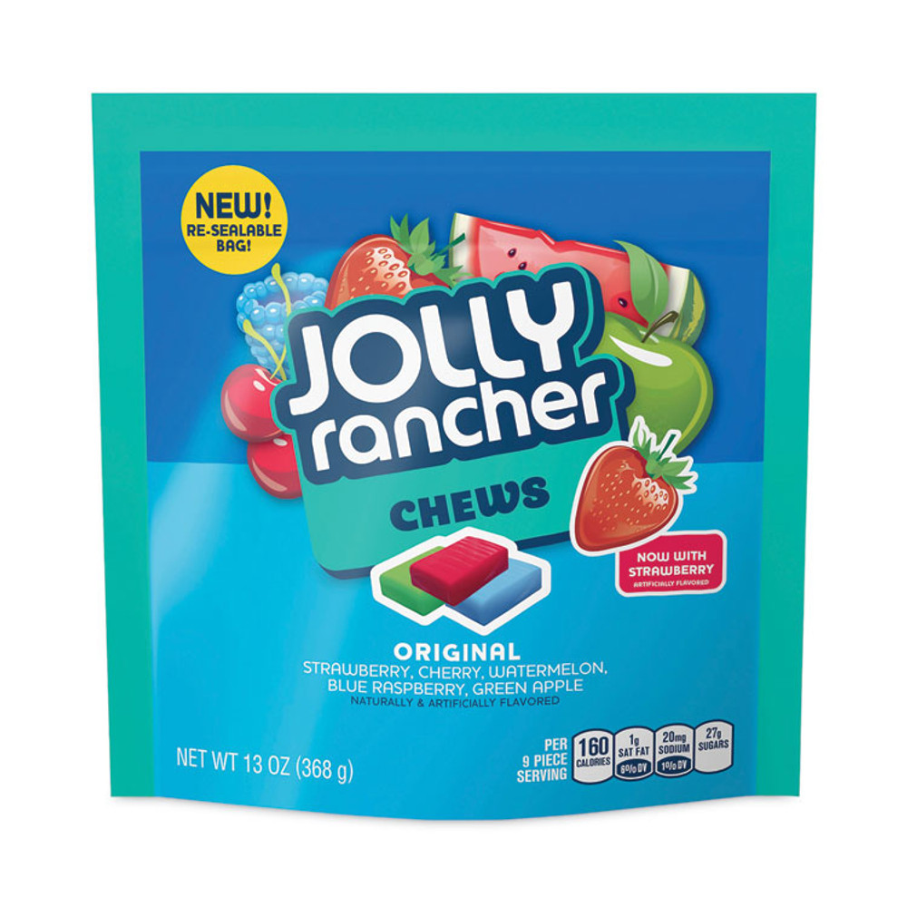 THE HERSHEY COMPANY Jolly Rancher® 24600300 Chews Candy, Assorted Flavors, 13 oz Pouches, 4/Carton