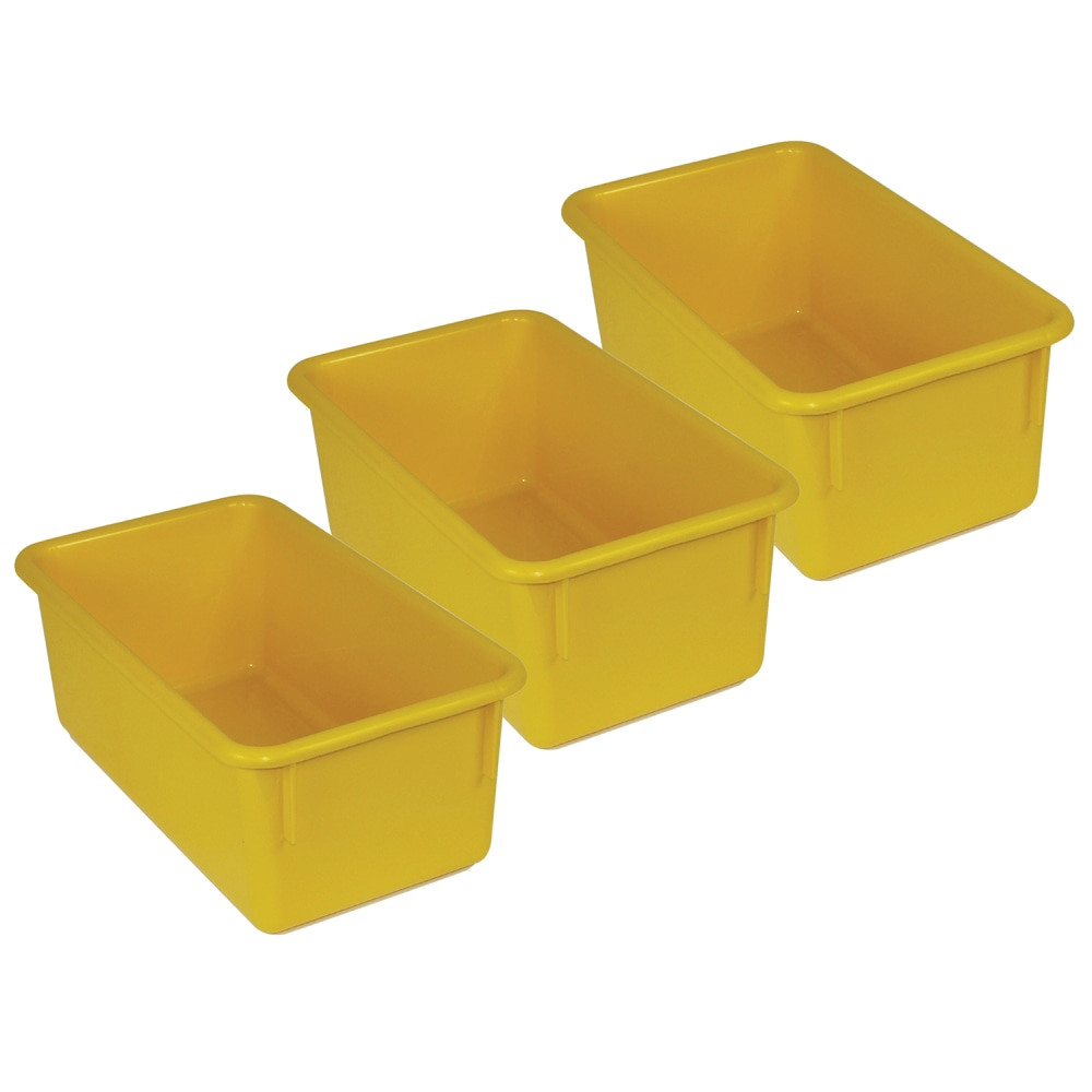 EDUCATORS RESOURCE Romanoff ROM12103-3  Stowaway Trays, 5-1/4inH x 7-3/4inW x 13-1/4inD, Yellow, Pack Of 3 Trays