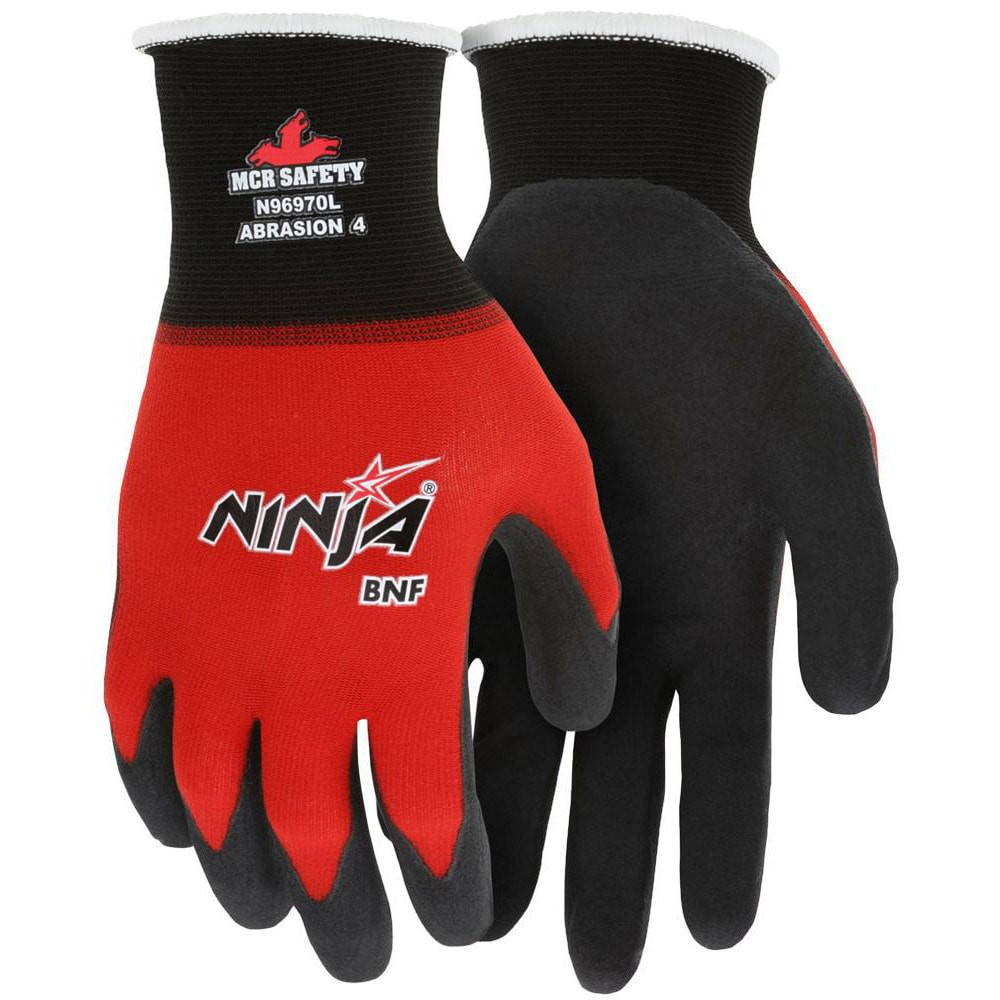 MCR Safety N96970S General Purpose Work Gloves: Small, Nitrile Coated, Nylon & Spandex