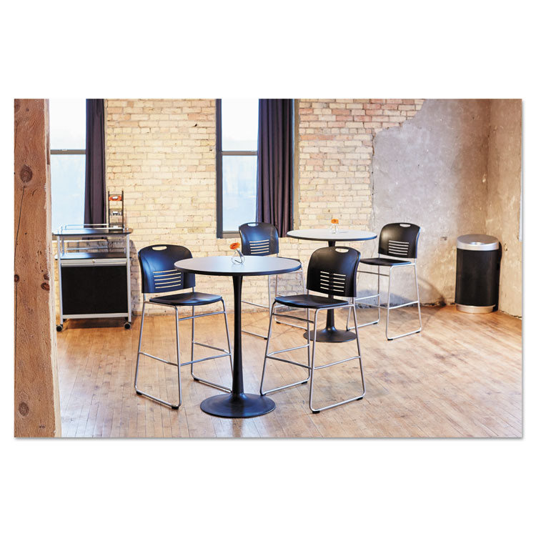 SAFCO PRODUCTS 9799BL At-Your-Disposal Vertex Receptacle, 38 gal, Polyethylene, Black