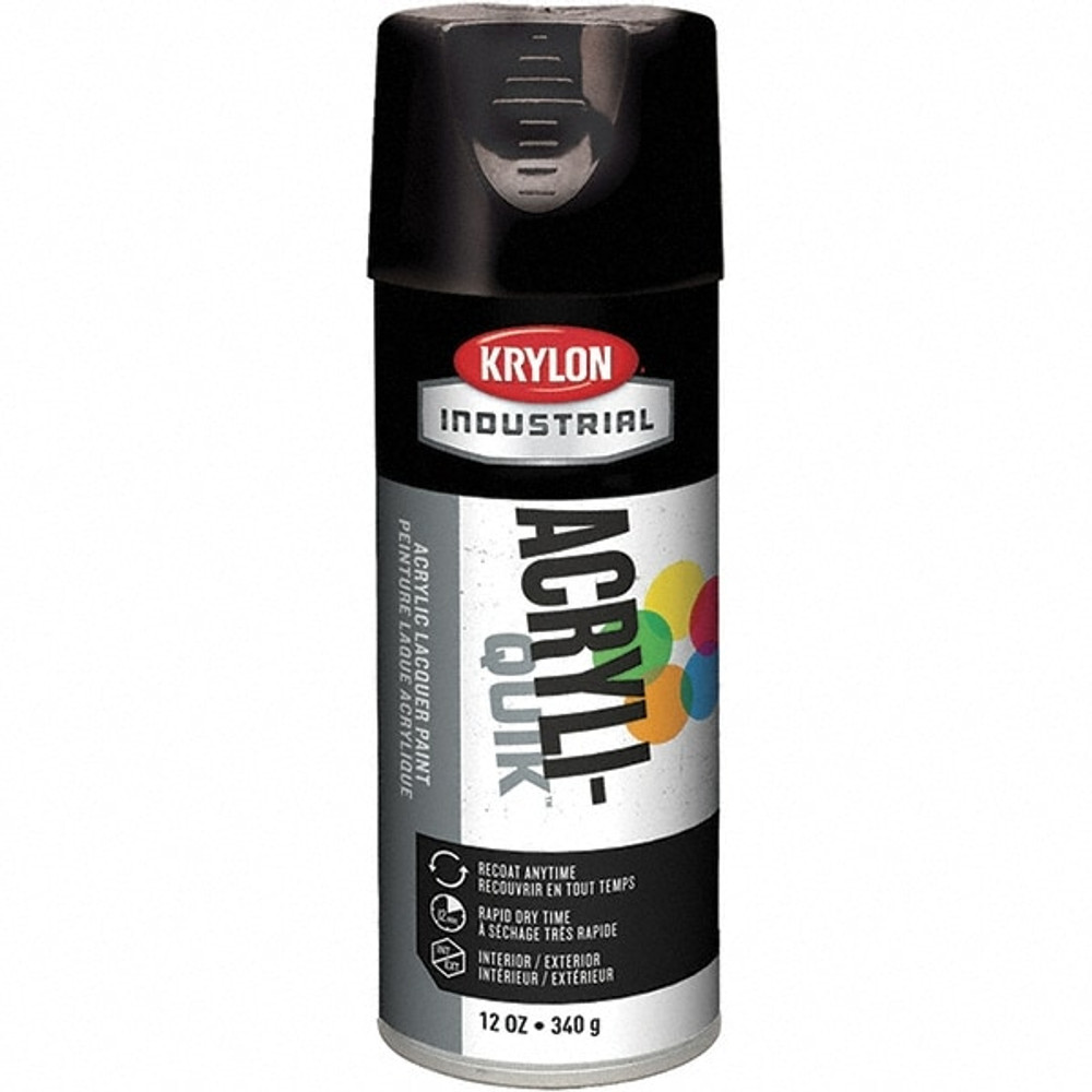 Krylon K01601A07 Lacquer Spray Paint: Black, Gloss, 16 oz