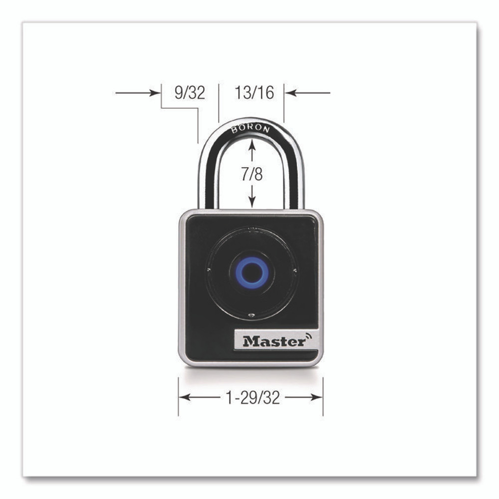 MASTER LOCK COMPANY 4400D 4400D Bluetooth Padlock, Indoor, Black/Silver, 1.9" Width