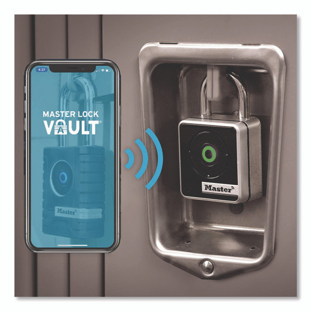 MASTER LOCK COMPANY 4400D 4400D Bluetooth Padlock, Indoor, Black/Silver, 1.9" Width