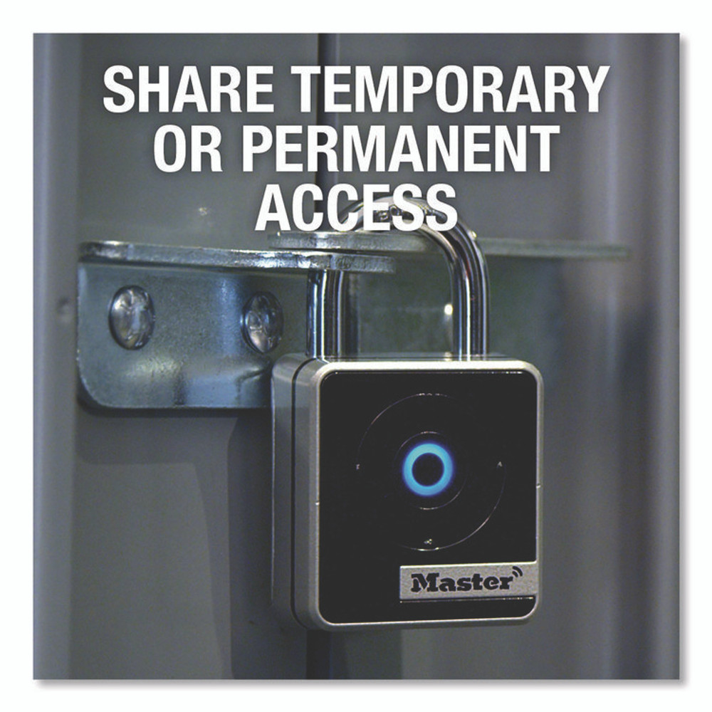 MASTER LOCK COMPANY 4400D 4400D Bluetooth Padlock, Indoor, Black/Silver, 1.9" Width