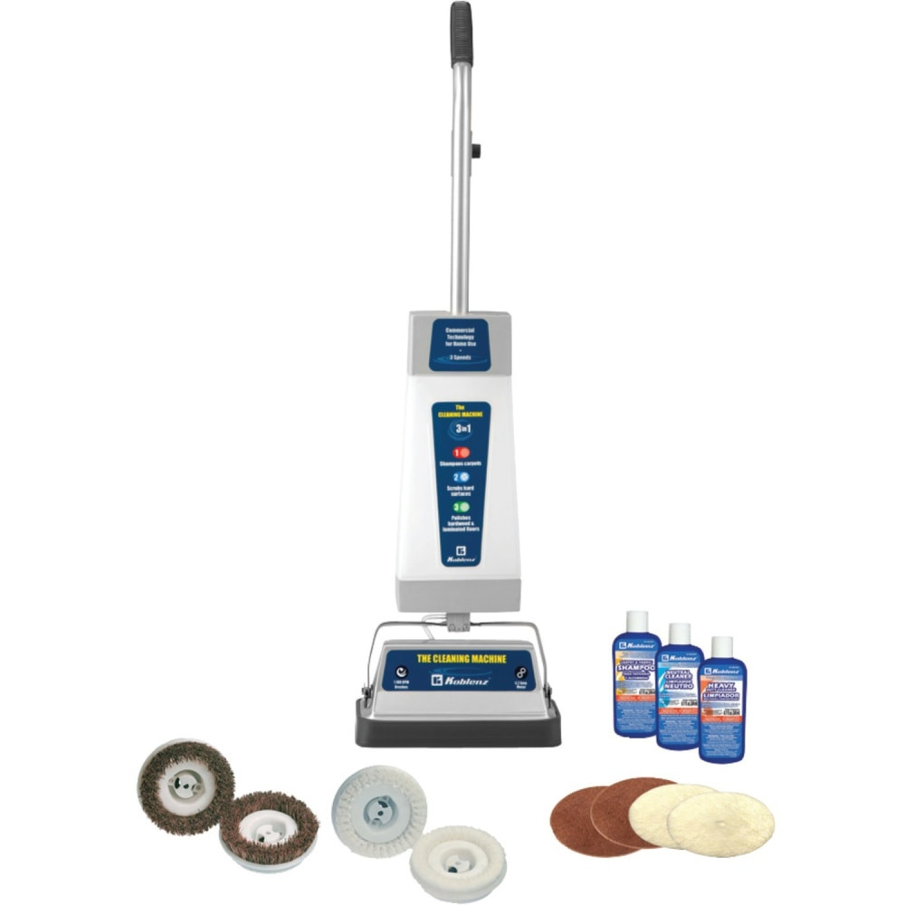 THORNE ELECTRIC COMPANY P2500B Koblenz P2500B Upright Scrubber - 3.75 quart Water Tank Capacity - Brush, Scrubbing Brush, Polishing Pad, Buffing Pad - Carpet - 4.20 A - Blue, Gray