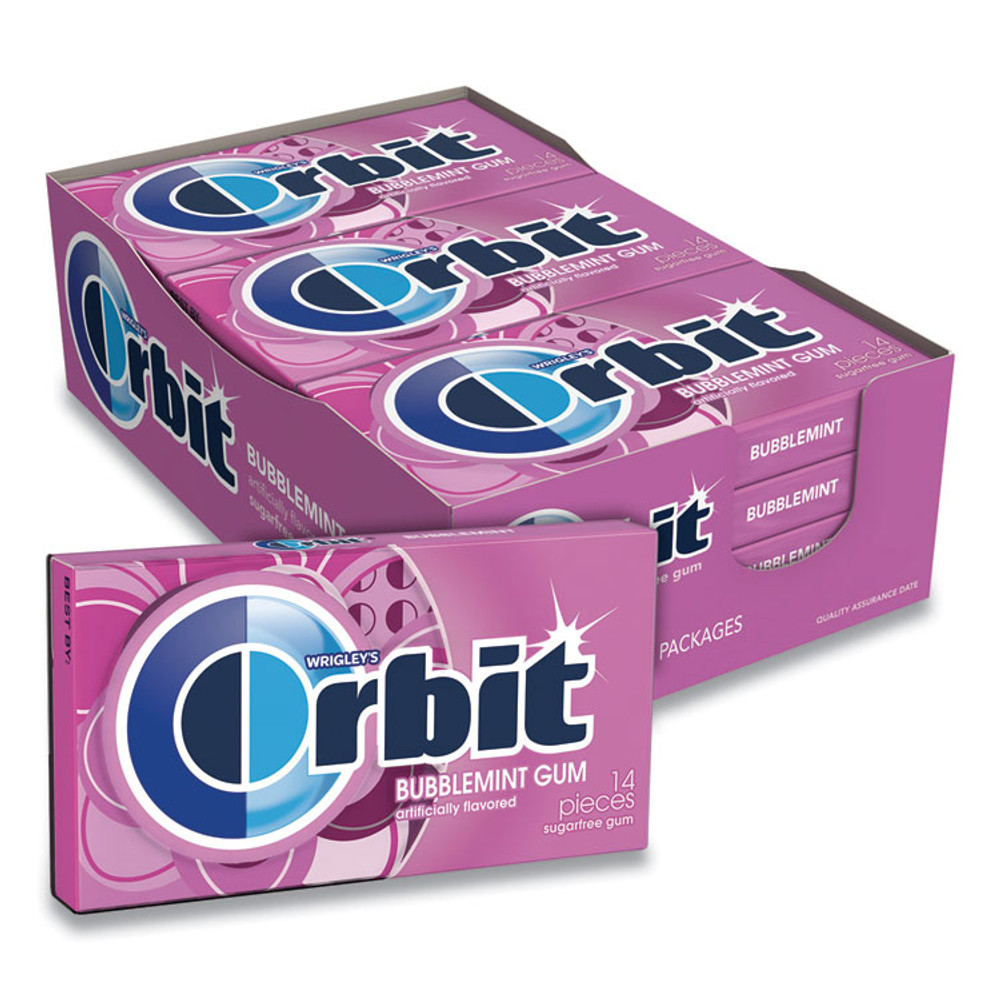 THE WRIGLEY COMPANY Orbit® WMW21489 Sugar-Free Chewing Gum, Bubblemint, 12/Box