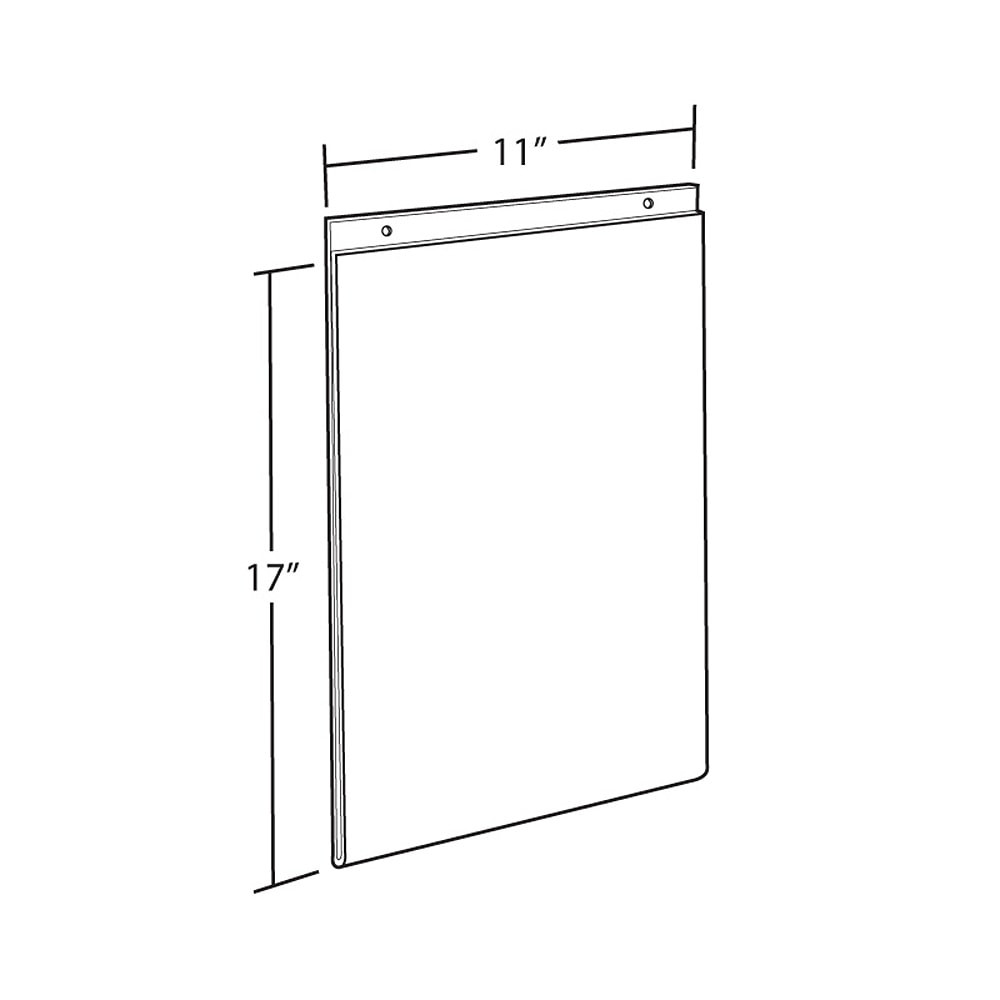 AZAR DISPLAYS 162708  Wall-Mount U-Frame Acrylic Sign Holders, 17in x 11in, Clear, Pack Of 10