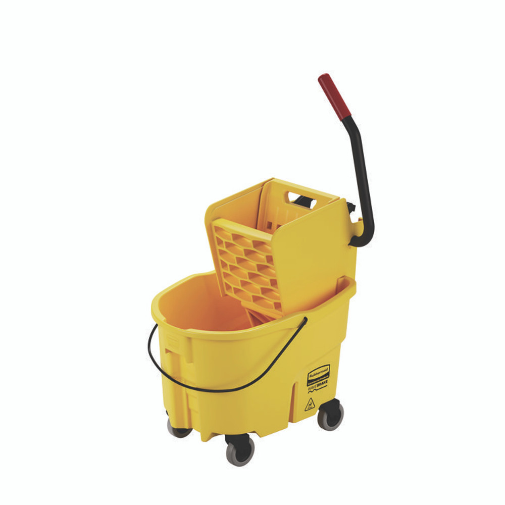 RUBBERMAID COMMERCIAL PROD. FG748000YEL WaveBrake 2.0 Bucket/Wringer Combos, Side-Press, 26 qt, Plastic, Yellow