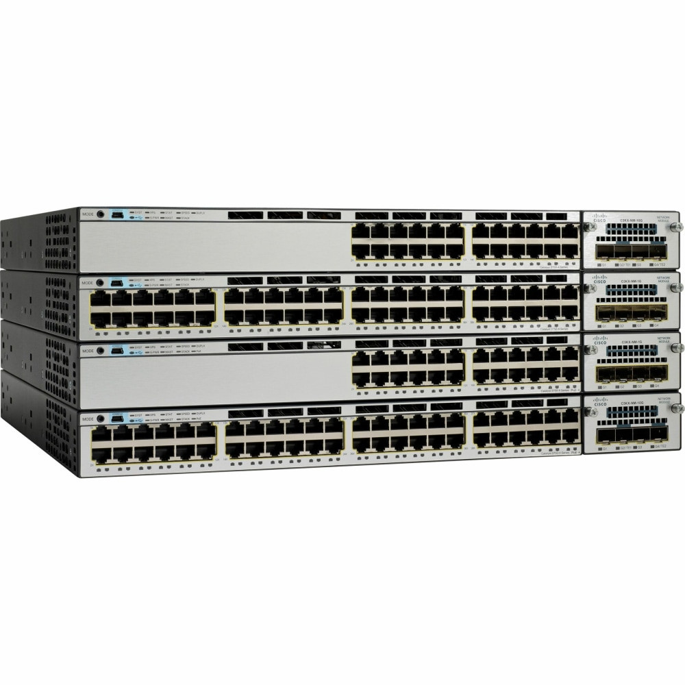 CISCO WS-C3750X-24S-E  WS-C3750X-24S-E Layer 3 Switch - Manageable - Gigabit Ethernet - 3 Layer Supported - 24 SFP Slots - 1U High - Rack-mountable - Lifetime Limited Warranty