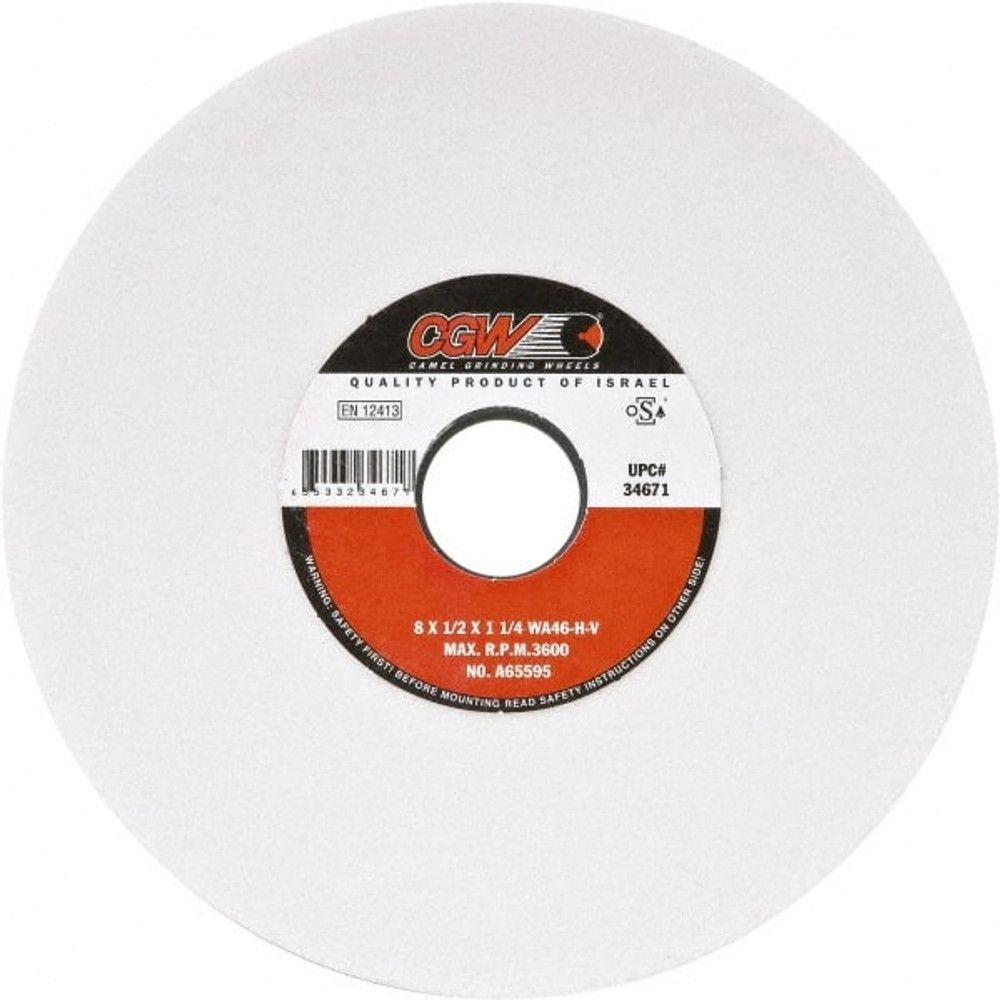 CGW Abrasives 34744 Surface Grinding Wheel: 12" Dia, 1" Thick, 3" Hole, 46 Grit, J Hardness