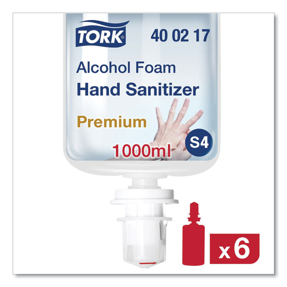 SCA TISSUE Tork® 400217 Premium Alcohol Foam Hand Sanitizer, 1 L Bottle, Unscented, 6/Carton