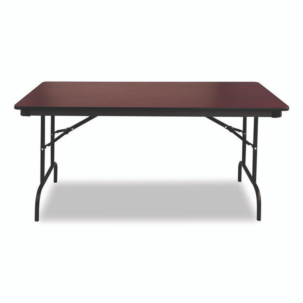 ICEBERG ENTERPRISES 55234 OfficeWorks Commercial Wood-Laminate Folding Table, Rectangular, 96" x 30" x 29", Mahogany