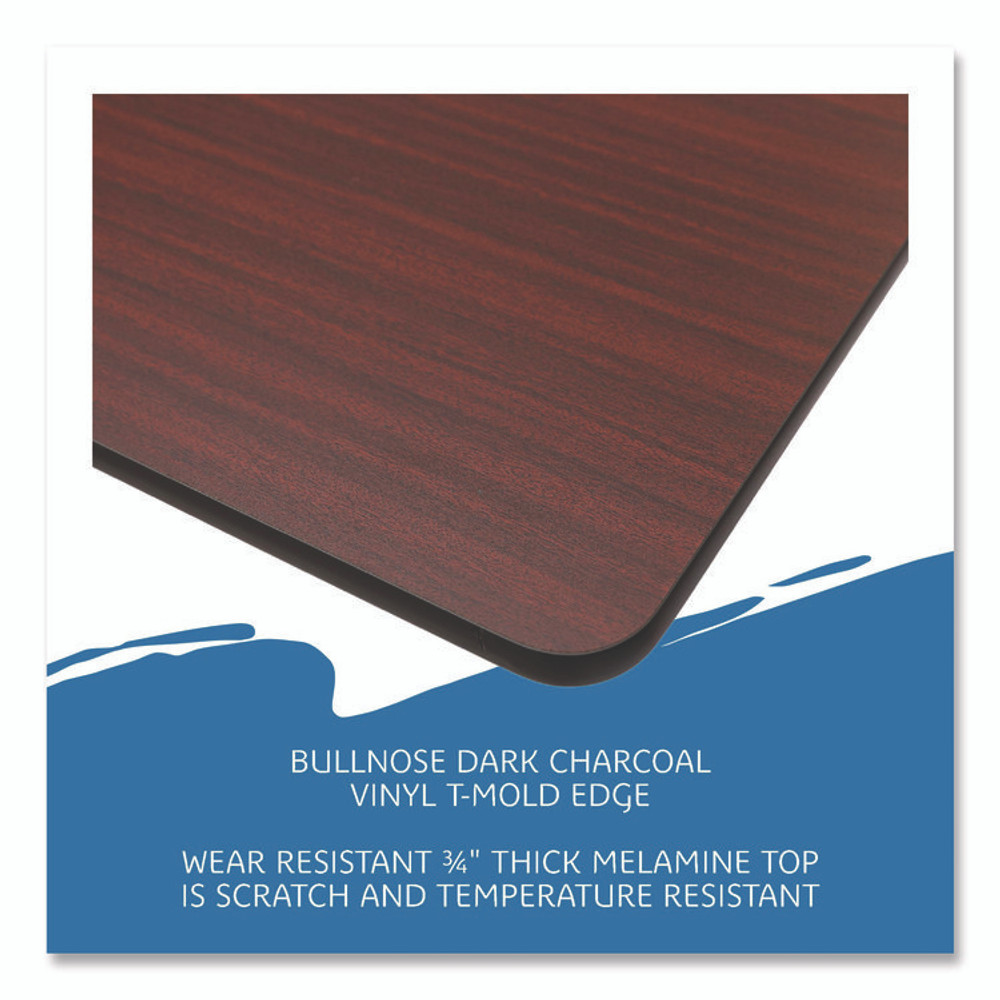 ICEBERG ENTERPRISES 55234 OfficeWorks Commercial Wood-Laminate Folding Table, Rectangular, 96" x 30" x 29", Mahogany