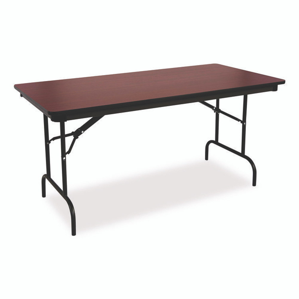 ICEBERG ENTERPRISES 55234 OfficeWorks Commercial Wood-Laminate Folding Table, Rectangular, 96" x 30" x 29", Mahogany