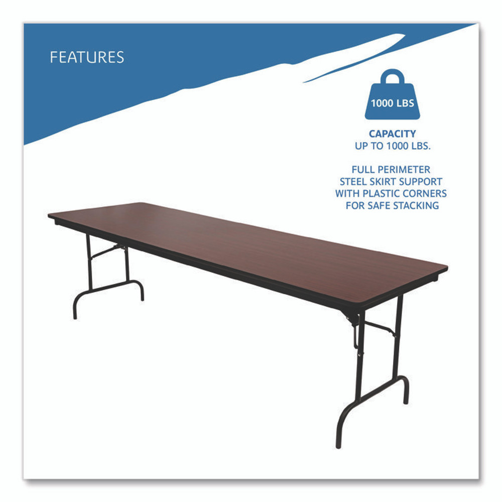 ICEBERG ENTERPRISES 55234 OfficeWorks Commercial Wood-Laminate Folding Table, Rectangular, 96" x 30" x 29", Mahogany
