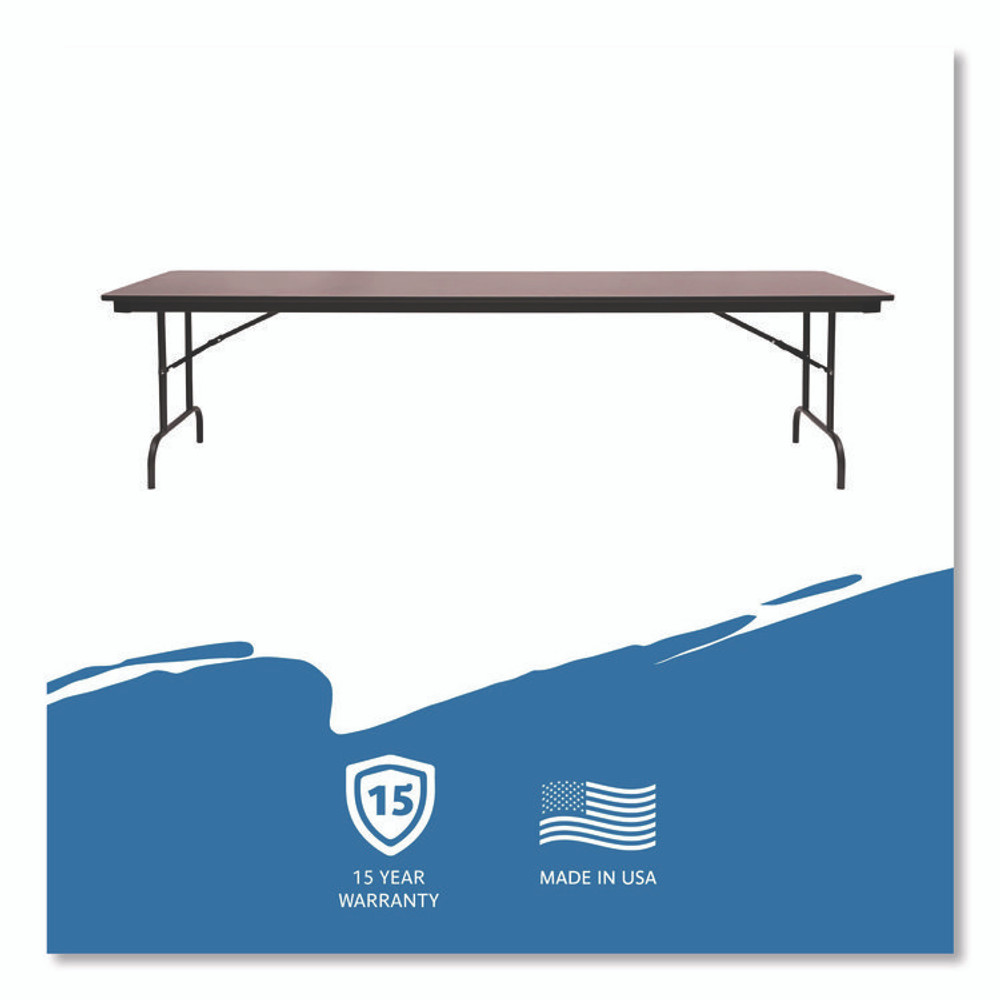 ICEBERG ENTERPRISES 55234 OfficeWorks Commercial Wood-Laminate Folding Table, Rectangular, 96" x 30" x 29", Mahogany