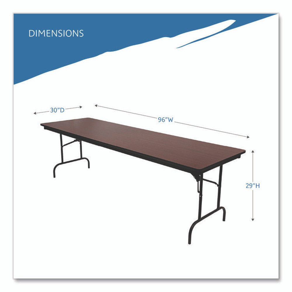 ICEBERG ENTERPRISES 55234 OfficeWorks Commercial Wood-Laminate Folding Table, Rectangular, 96" x 30" x 29", Mahogany