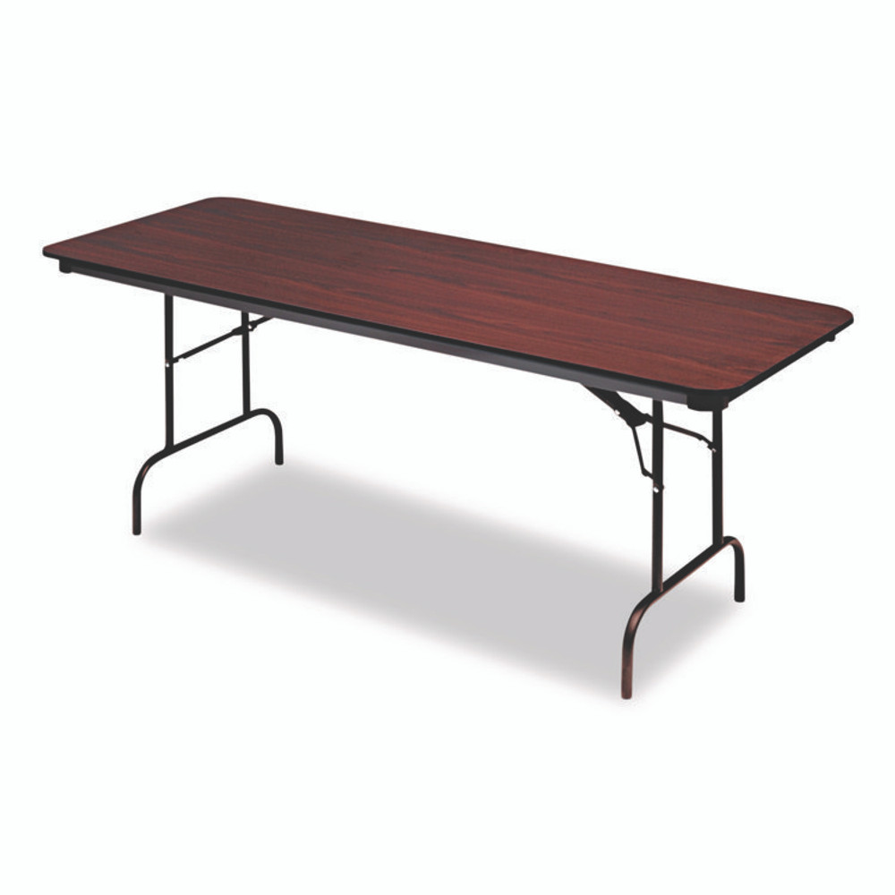ICEBERG ENTERPRISES 55234 OfficeWorks Commercial Wood-Laminate Folding Table, Rectangular, 96" x 30" x 29", Mahogany