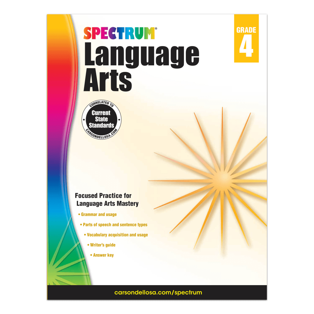 CARSON-DELLOSA PUBLISHING LLC 704591 Carson-Dellosa Spectrum Language Arts Workbook, Grade 4