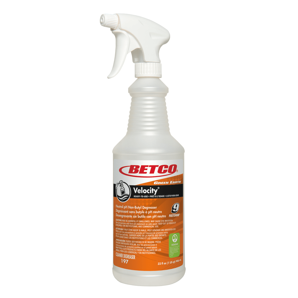 BETCO CORPORATION Betco 1973200  Empty Spray Bottles For Green Earth Velocity Degreaser, 32 Oz, Opaque, Case Of 12